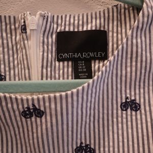 Cynthia Rowley Seersucker Scolloped Hem Dress